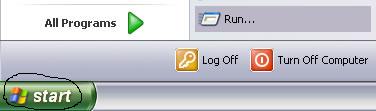XP Start button and RUN command