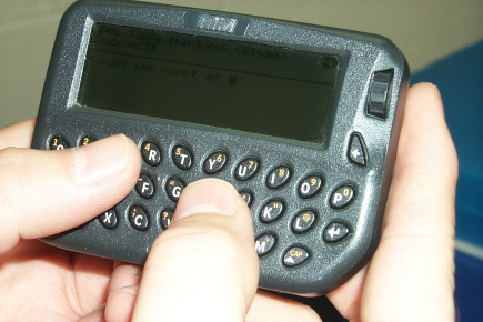 RIM text message device.