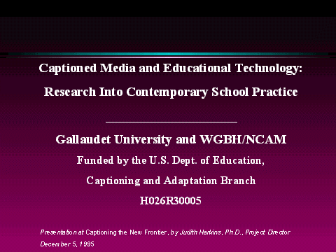 Technology Assessment Program at Gallaudet University