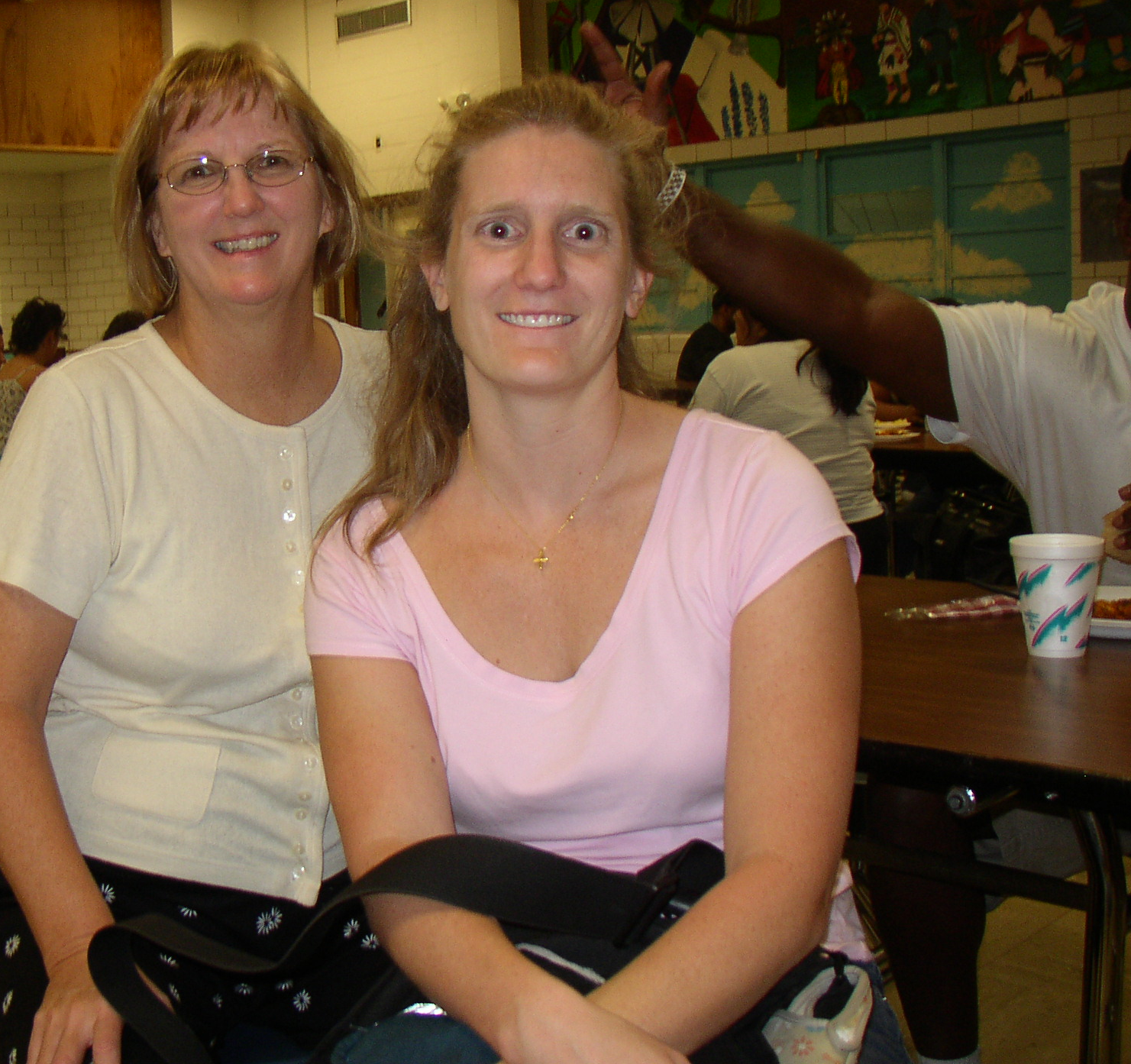 Photo of Barbara White and Alexis Greeves at a shelter in Austin, TX.