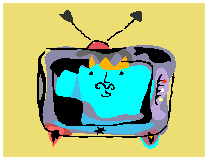 Cartoon-like drawing of a television set.