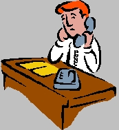 Decorative Picture - Cartoon of a man talking on a telephone.