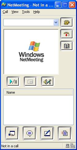 Graphic of NetMeeting window.