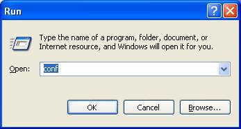 Graphic of Windows' Run dialog box