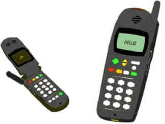 Image of a flip phone (left) and a standard bar phone (right).